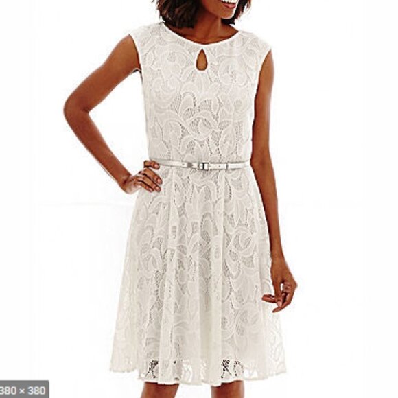 LONDON style collection white lace dress size 12 - Picture 1 of 6
